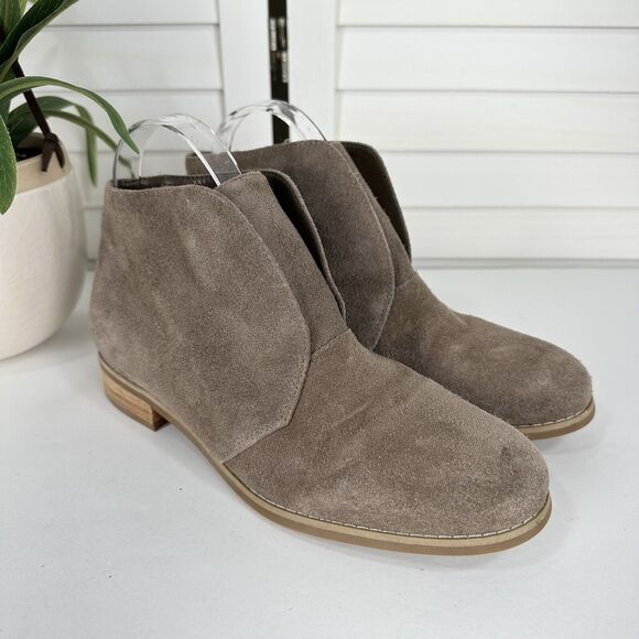 Blondo Verona Tan Suede Ankle Boots Slip On Waterproof Block Heel Women Size 7.5 - Picture 2 of 8